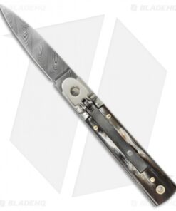 AKC Classic 6" Lever Lock Automatic Italian Knife Brazilian (2.5" Damascus)