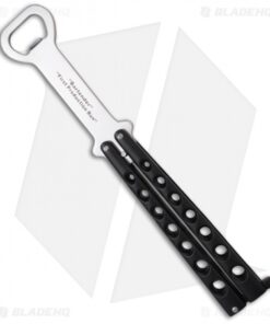 The Bartender "Bottle-Fly" Butterfly Knife Bottle Opener (Black/Silver)