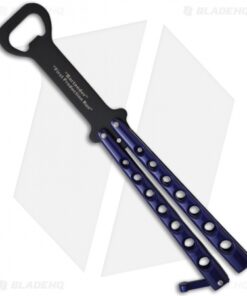 The Bartender "Bottle-Fly" Butterfly Knife Bottle Opener (Blue)