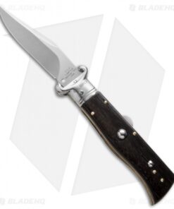 AGA Campolin 7.5" Calibro Humpback Automatic Knife Ebony Wood (3.4" Satin)