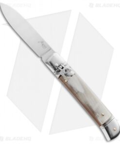 AKC Classic 8" Lever Lock Automatic Italian Knife Honey Horn (3.2" Polish Flat)
