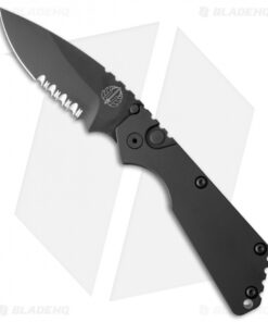 Strider + Pro-Tech SnG Automatic Solid Black Aluminum (3.5" Black Serr) 2404