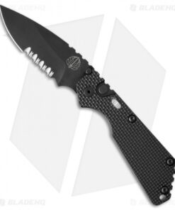 Strider + Pro-Tech SnG Automatic Knife Knurled w/Safety (3.5" Black Serr)