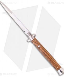 Vintage 13" Italian Stiletto Automatic Knife Bocote Wood (5.7" Satin Bayonet)